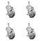 Service Caster 4 Inch Gray Polyurethane Swivel 3/8 Inch Threaded Stem Caster Set with Brake SCC SCC-TS20S414-PPUB-TLB-381615-4 - alternate 1